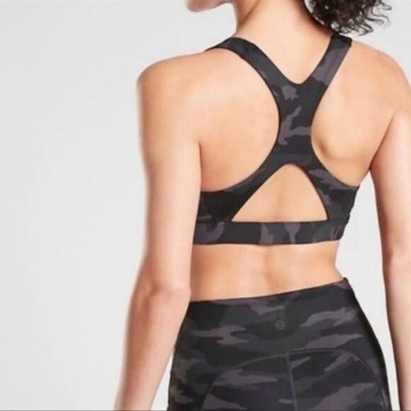 Athleta Camo Sports Bra - Black and Gray - Picture 1 of 6